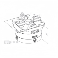 Sistema de Mandril Manual de 4 Mordazas, Tamaño 90, Interfaz Estándar ITS, 10000N, 0.002mm, para Torno CNC, Husillo EDM, Rectificado y Fresado 3A-100004