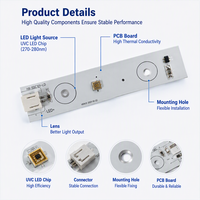 Lampe purificatrice d'eau UV LED UVNovo 12V, double source lumineuse 275nm/365nm/395nm UVB/UVC, télécommande, garantie 1 an, OEM/ODM