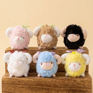 En gros, Porte-clés pendentif en peluche agneau mignon avec nœud, personnalisé, style dessin animé, doux, jouet en peluche mascotte pour cadeau - Product Image 1