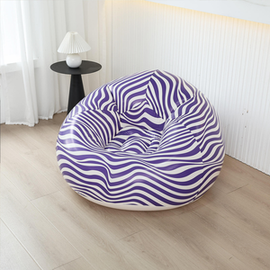 Canapé sphérique <span class=keywords><strong>gonflable</strong></span> monoplace, violet, vert et jaune, canapé paresseux en PVC, <span class=keywords><strong>fauteuil</strong></span> <span class=keywords><strong>gonflable</strong></span> rayé, portable pour l'extérieur - Product Image 3