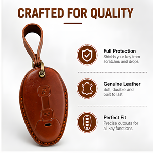 Custodia Protettiva per Chiave Moto in Pelle per Piaggio <span class=keywords><strong>Vespa</strong></span> GTV300 GTS300 2024 300cc - Accessorio Portachiavi - Product Image 2