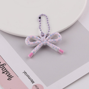 Colgante de acrílico con lazo floral dulce, accesorio de joyería DIY para bolso, cadena de teléfono, regalo unisex, origen Yiwu - Product Image 4