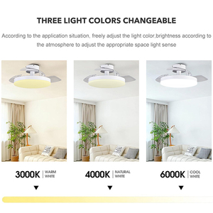 Ventilateur de plafond LED décoratif moderne pour salon BAOSHAN avec télécommande intelligente rétractable à 6 vitesses de vent, 36 pouces, DX0051T Ceili - Product Image 3