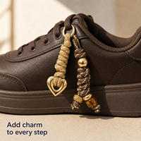 Breloque tissée pour chaussures, pendentif cœur en paracorde, breloque dorée pour baskets, accessoires pour lacets de chaussures et bottes, métal, OEM personnalisé