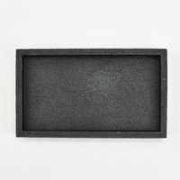 Plateau de rangement sculpté en résine écologique noire, effet pierre de schiste réaliste, multifonctionnel, pour cuisine, salon, rangement d'objets divers