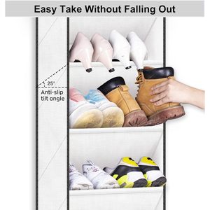 Over The Door <b>Shoe</b> Organizer 8 Tier White Hanging Storage Rack For Closet <b>Shoes</b> - Product Image 5