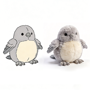 Factory Direct Sale <b>Cute</b> Animal Plush Toy Hot Sale Round Gray Bird Plush Toy Realistic Bird <b>Doll</b> Custom Plush - Product Image 1