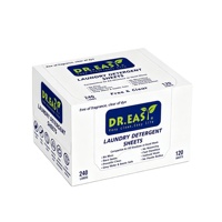 DR.EASY Bandelettes de lessive solides végétaliennes écologiques biodégradables, 50%-80% d'ingrédients actifs, taille moyenne