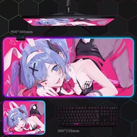 Tapis de souris de jeu carré en caoutchouc naturel imperméable avec repose-poignet, 900x400mm, épaisseur 3mm, LED RGB, pour usage au bureau - En stock