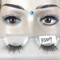 Cils demi-lune, demi-cheveux, faux vison, demi-cils, marque privée, cils végétaliens naturels, vente en gros, FS01-15