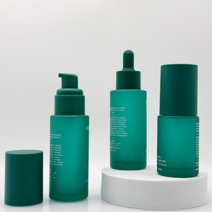 Luxury Skincare Packaging <b>Empty</b> Round 30ml 50ml 100ml Cream Cosmetic Glass <b>Jar</b> Toner Lotion Pump Glass <b>Jar</b> Glass Bottle - Product Image 2