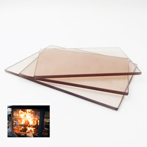 Taille personnalisée 4mm 5mm Cheminée Verre Céramique Panneau vitrocéramique résistant aux hautes températures <span class=keywords><strong>sur</strong></span> poêle à <span class=keywords><strong>bois</strong></span> - Product Image 1