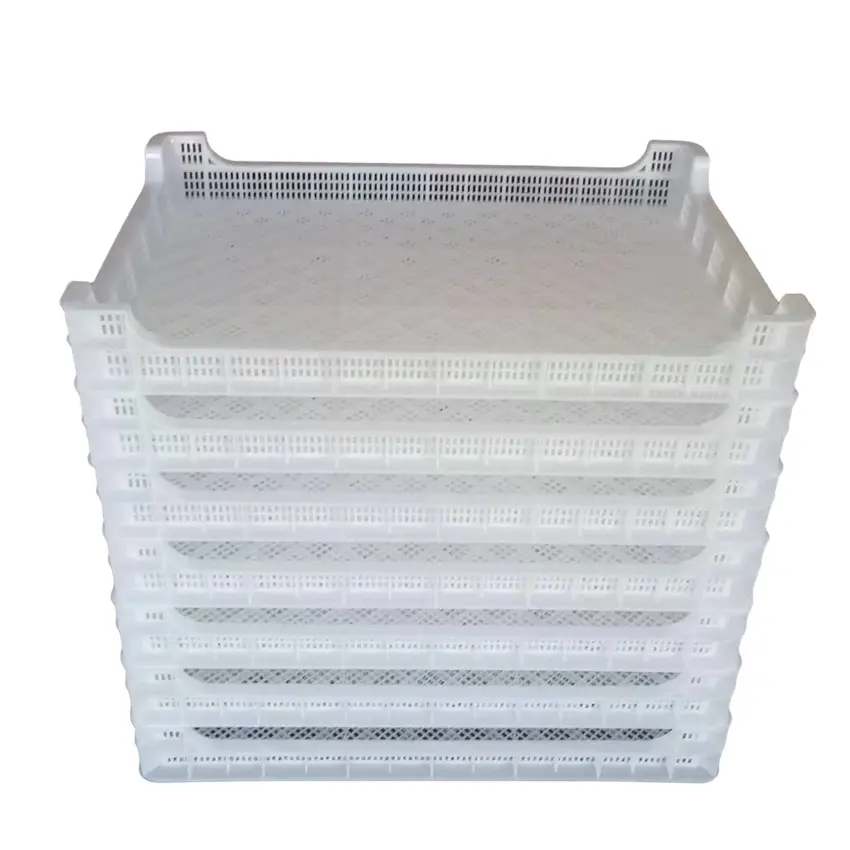 صواني بلاستيكية مربعة التهوية قابلة للتكديس بدرجة غذائية من الشركة المصنعة * * 95 لحفظ الأطعمة المجمدة
