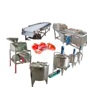 Máquina de procesamiento de pasta de tomate de alta calidad, línea de producción de salsa de pasta de tomate