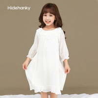 Chemise de nuit vintage pour filles Hidehanky, style frais, avec dentelle, volants, plis, empire, manches bouffantes, vêtements de nuit doux, vente en gros usine