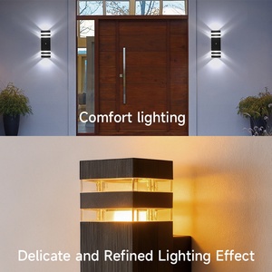 Lámpara de Pared <span class=keywords><strong>LED</strong></span> con Sensor Fotoeléctrico de 3000K, Aplique de Pared <span class=keywords><strong>LED</strong></span> Decorativo para Exteriores de Doble Cabezal, Impermeable IP65, Encendido al Anochecer y Apagado al Amanecer - Product Image 3