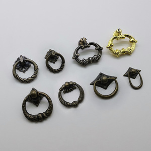 Antique Bronze Circular Drawer Handles Single Hole Pull Ring Iron Traditional Cabinet Door Handle Durable - Product Image 4