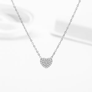 Hongtong, collares colgantes de joyería de moda para mujer de alta calidad con circonita brillante y ala en forma de corazón de acero inoxidable de alta calidad - Product Image 4