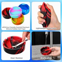 Cendrier en silicone anti-déversement avec logo personnalisé, luminescent, résistant à la chaleur, tie-dye, en caoutchouc