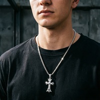Collier unisexe en alliage à maillons, style croix religieuse, haut de gamme, personnalisé, design polyvalent, chaîne de pull, simple et délicat