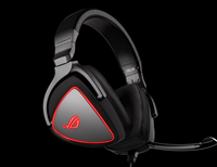 Audífonos para Videojuegos R-O-G Delta Elite E-sports, Controlador Dinámico, Diseño Metálico Sobre la Oreja, Conexión por Cable, Iluminación RGB, Cancelación de Ruido