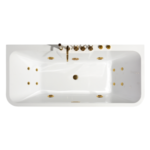 Baignoire autoportante en acrylique CUPC à vente chaude 2025 avec robinet doré, baignoire blanche autoportante avec <span class=keywords><strong>hydromassage</strong></span> - Product Image 1