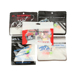 Kundenspezifisch bedruckte, transparente, weiche Plastikbeutel für Angelhaken und Würmer mit Euroloch und wiederverschließbarem Reißverschluss für Köder und Lockmittel - Product Image 2