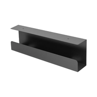 Organisateur de câbles en maille métallique noire pour PC sous bureau, gestion efficace des fils USB