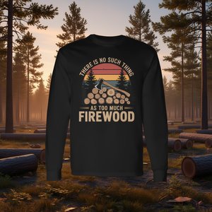 Il n'y a pas de t-shirt à manches longues « Il n'y a pas de tel chose comme trop de bois de chauffage » - Product Image 3