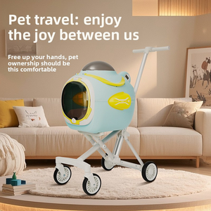 Büyük Boy Alüminyum Köpek Arabası Taşınabilir Evcil Hayvan Puset Köpek Gösteri Kafesi 4 Tekerlekli Evcil Hayvan Taşıyıcıları - Product Image 3