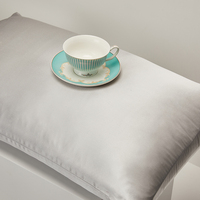 Taie d'oreiller en satin de soie avec logo personnalisé, fermeture éclair cachée, housse d'oreiller en polyester douce