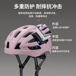 Casque de vélo de route en PC et EPS avec 26+ ouvertures d'aération, réglable, unisexe, protection de la tête - Product Image 3