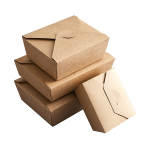 Restaurant Delivery Takeaway Disposable Food Box Brown Kraft Paper Box Food Packaging Lunch Box