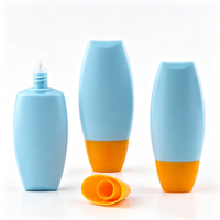Botellas de Plástico Ovaladas Planas con Tapa de Rosca para Lociones Cosméticas Vacías de HDPE Blanco de 30 ml y 40 ml