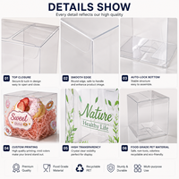 Boîte en PET transparente personnalisée en gros, emballage plastique transparent pour aliments, boîte cadeau pour bonbons, chocolats, pâtisseries, faveurs de fête