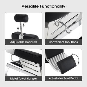 Fauteuil de <span class=keywords><strong>barbier</strong></span> <span class=keywords><strong>Belmont</strong></span>, fauteuil de coiffure inclinable en cuir avec fonction de massage pour salon ou meubles de maison/hôtel - Product Image 4