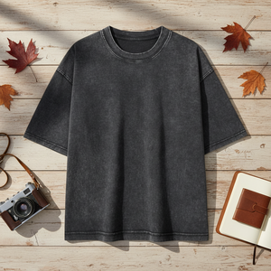 <span class=keywords><strong>Camiseta</strong></span> Oversize de Hombre YHYSIS OEM Factory 275G 32S de Doble Hilo, Estilo Streetwear, con Efecto Lavado 'Fried Snowflake' y Corte Boxy - Product Image 1