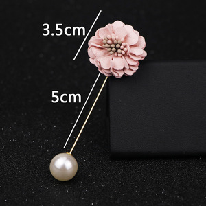 Colorido KoreanJewelry Homens Tecido Broches Collar Mens Ternos Camélia Flor Imitação Pérola lapela Vara Pin Rose Broche - Product Image 5