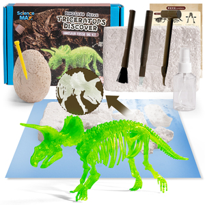 Hayvanlar ve dinozorlar fosil modeli oyuncak seti, dinozor İskeleti heykel diğer eğitici çocuk için oyuncak, Triceratop dinozor dig kit - Product Image 3