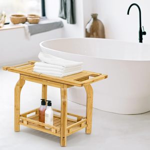 <span class=keywords><strong>Banc</strong></span> et tabouret <span class=keywords><strong>de</strong></span> douche <span class=keywords><strong>en</strong></span> <span class=keywords><strong>bambou</strong></span> à 2 niveaux avec étagère <span class=keywords><strong>de</strong></span> rangement et poignées pour <span class=keywords><strong>salle</strong></span> <span class=keywords><strong>de</strong></span> <span class=keywords><strong>bain</strong></span> - Product Image 4