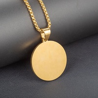 Accessoire de collier de bijoux de mode pour hommes pendentif tête de lion en acier inoxydable plaqué or 18 carats