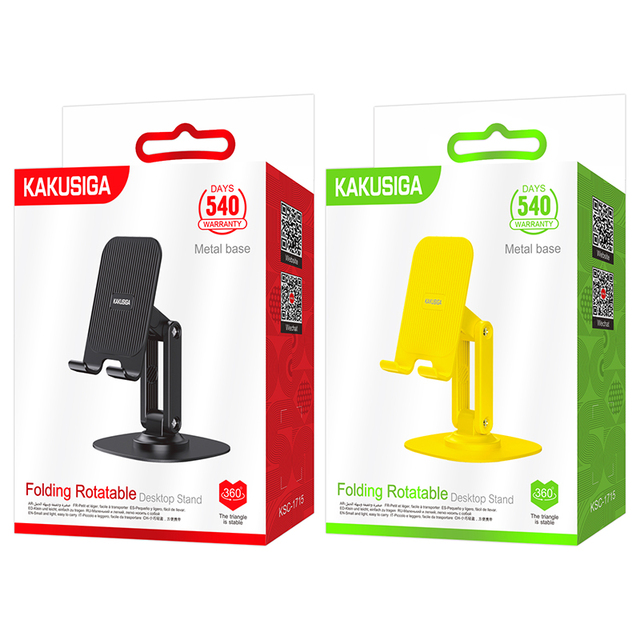 KAKUSIGA 360° Rotation Phone Holder,Dual-Axis Rotating Desktop Stand for 4.7 to 7-inch Mobile Phones