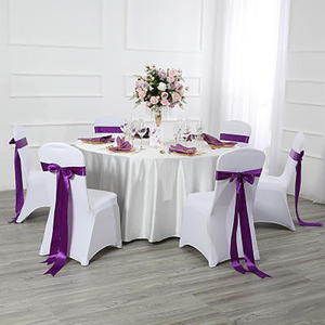 Fajas de silla de satén desechables elegantes con color personalizado y tamaño de 13x35cm para bodas y banquetes caseros - Product Image 3