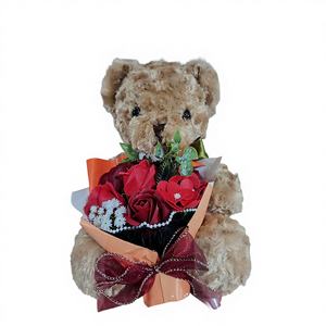 Bellissimo Regalo di San Valentino, Peluche Morbido Imbottito, Bouquet di Orsacchiotti Decorativi, Scatole con Bouquet di Fiori in Peluche Cartoon Carini - Product Image 3
