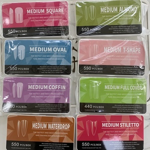 Venta al por mayor de fábrica: Caja de 550 puntas de uñas de gel suave, multiforma, pre-buffeadas y sin costuras, 11 tamaños para suministros de manicura. - Product Image 6