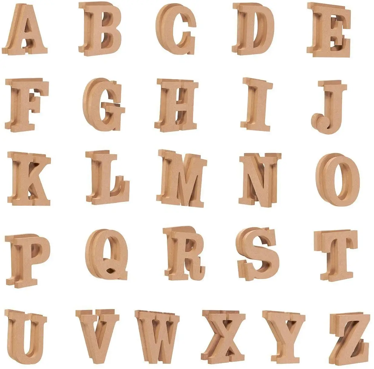 Natural Solid Wood Alphabet Letters for DIY Craft Home Decor