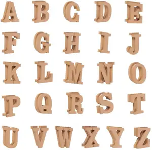 Doğal katı ahşap alfabe harfler DIY zanaat ev dekor