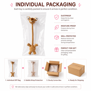 Custom Handmade Fun Long-neck Animal Various Styles Crochet Knitted Eco-friendly Toy Bag Accessories - Product Image 5