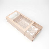 Boîte d'emballage personnalisée pour 12 macarons, boîte à biscuits en papier, boîte de présentation pour desserts, boîte à baklava avec fenêtre