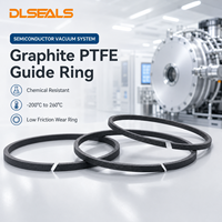 Anneau de guidage en graphite PTFE, anneau anti-usure pour système de vide semi-conducteur, résistant aux produits chimiques -200°C à 260°C, conforme RoHS et ISO 9001, en stock